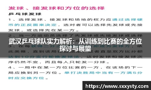 武汉乒乓球队实力解析：从训练到比赛的全方位探讨与展望